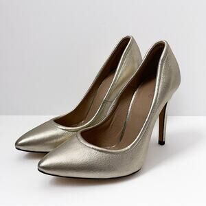 IRO Stiletto Heels Size 36 Paris Designer gold metallic buttery leather